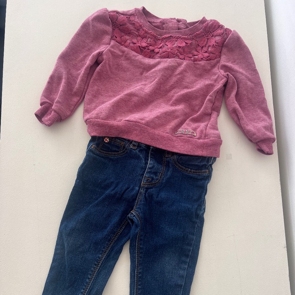 Hudson Jeans Jeans and sweater set 12 months